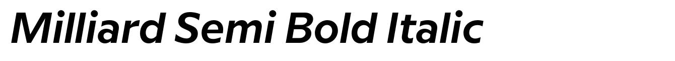 Milliard Semi Bold Italic